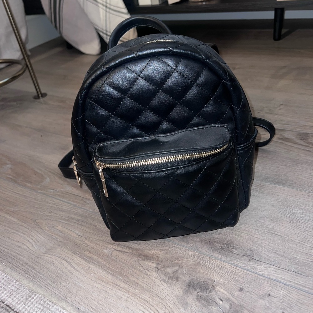 Black Quilted Backpack